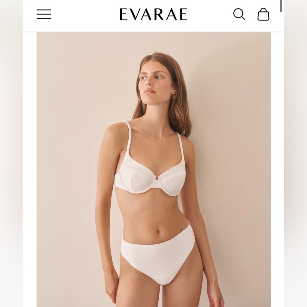 Evarae Iza Bikini Bottom Size Medium UK12 US6 White